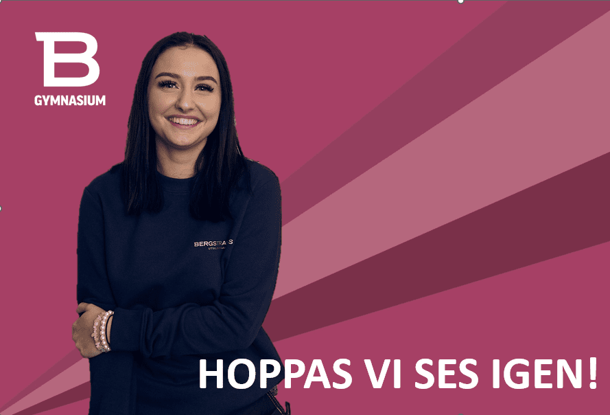 Skärmbild 2024-02-14 150956 En kvinna står framför en rosa bakgrund med orden hoppa v ses ign.